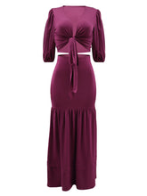 Crop Top Long Skirt Casual Suit