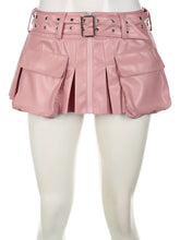 Sexy PU Leather Pleated Skirt