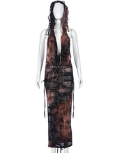 Sleeveless Tassels Hooded Dress
