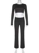 Round Neck Crop Tops Sport Suit