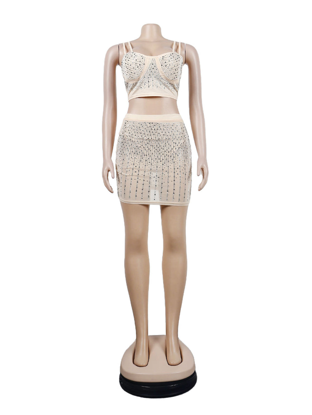 Rhinestone Club Party Package Hip Skirt Sets
