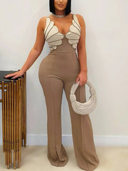 Folded Shell Sway V-Neck Wide Leg Jumpsuit