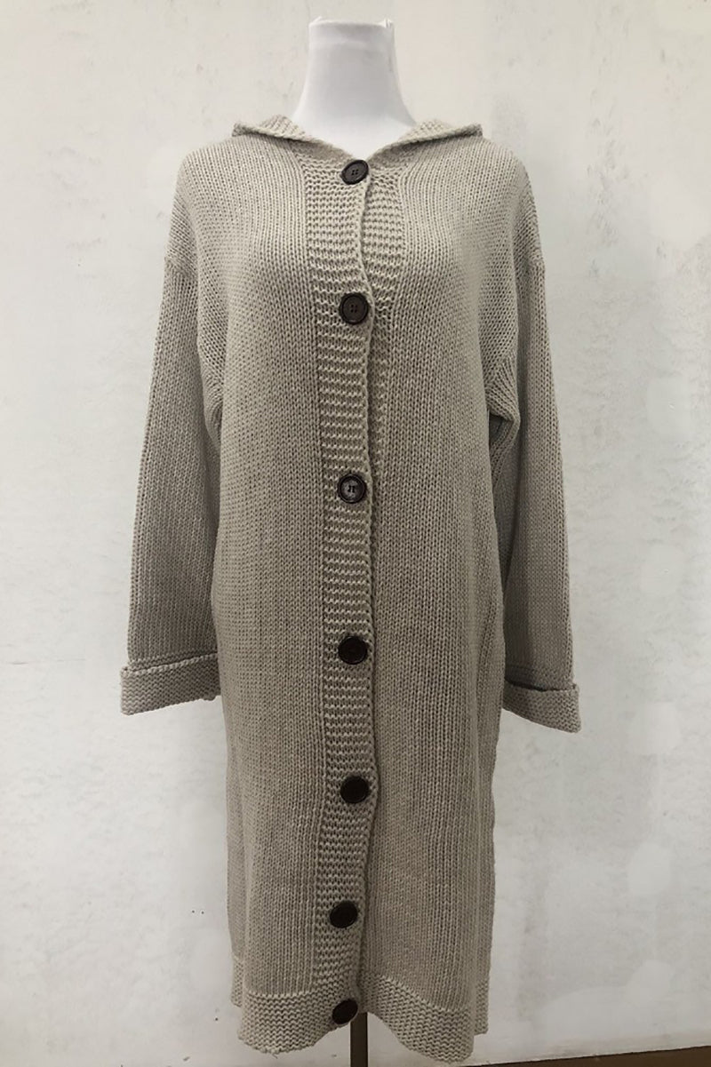 Fashion Hooded Open Front Cardigan Knit Sweaters Coat