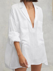 Sexy Deep V Oversized Shirt Dress
