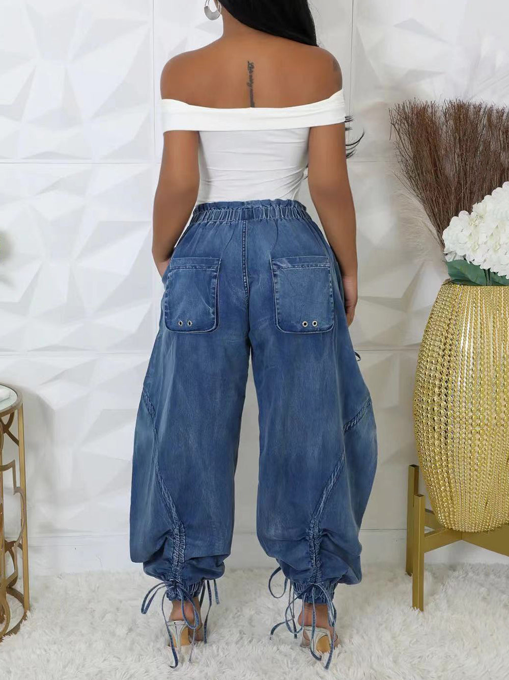 Fashion Lantern Pants Baggy Cargo Jeans