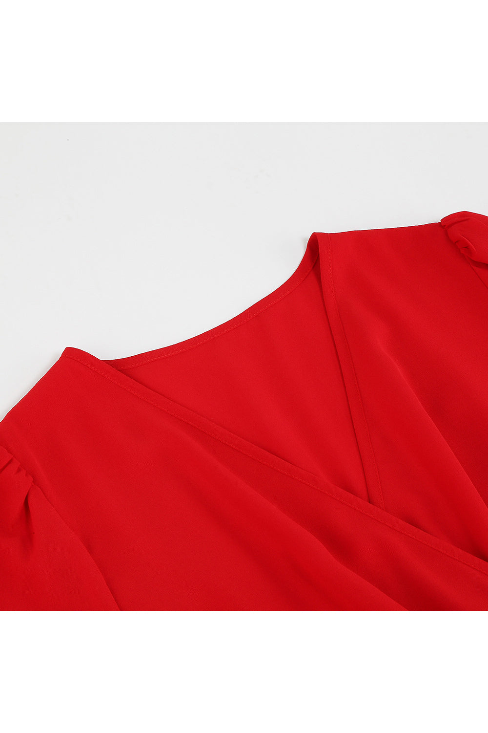 Casual Long Sleeve V-neck Slim Pleated Dress