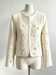 Embroidered Tweed Cardigan Jacket-boutique