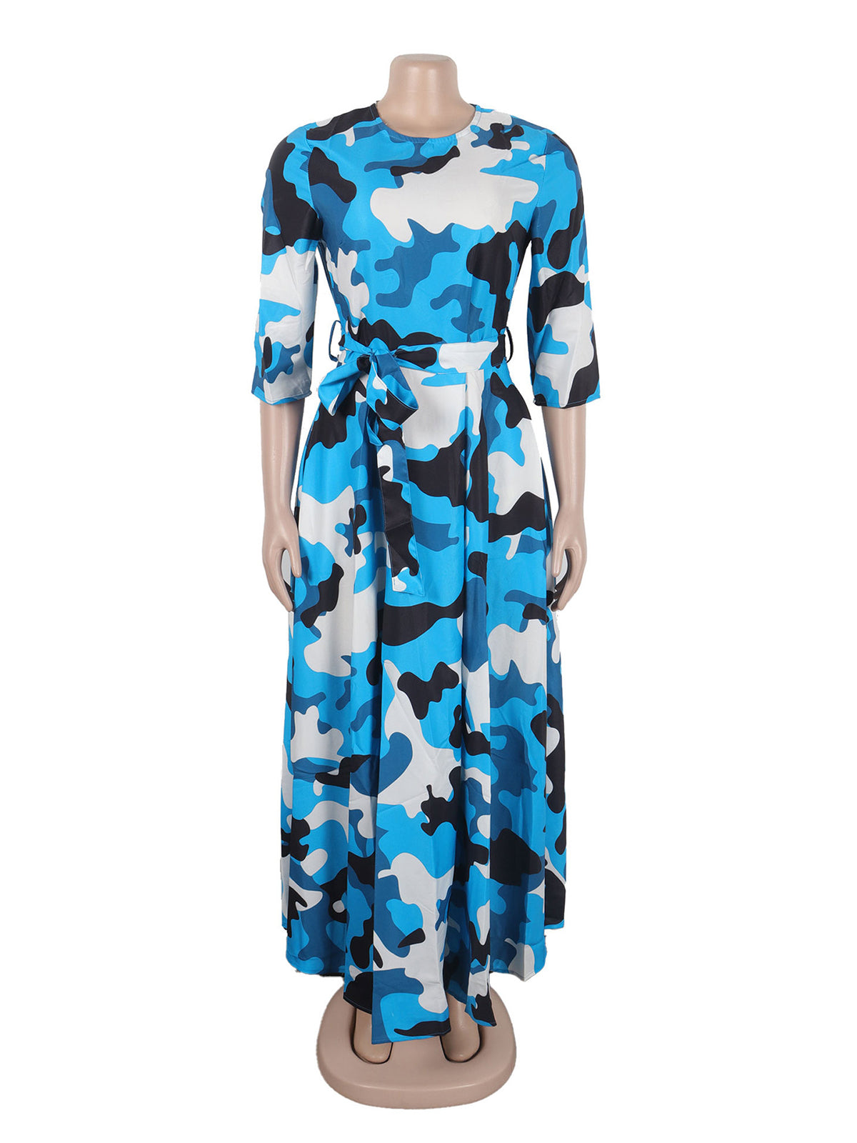 Casual Camo Print Bandage Slim Dress