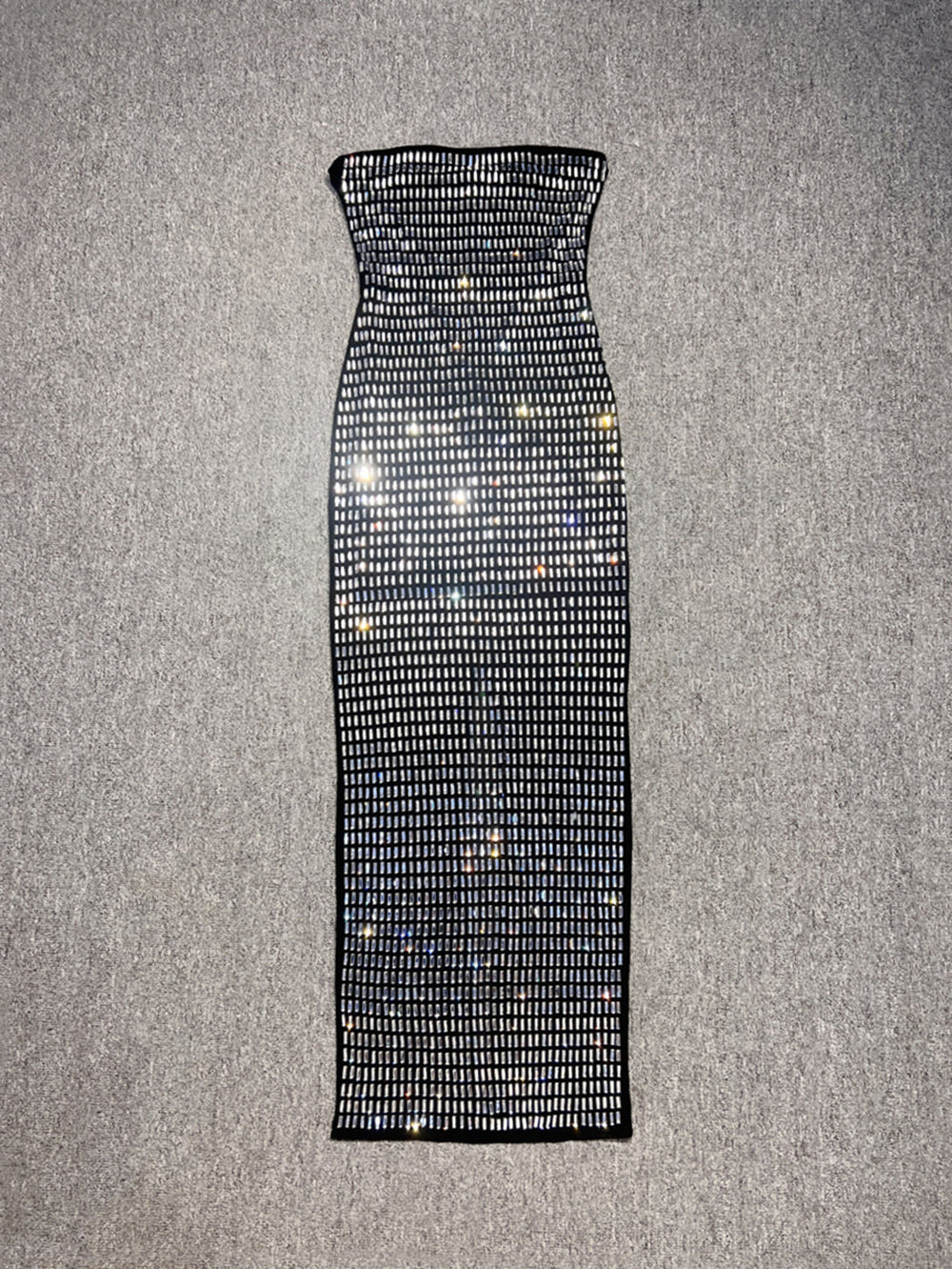 Sexy Rhinestone Strapless Party Maxi Dress