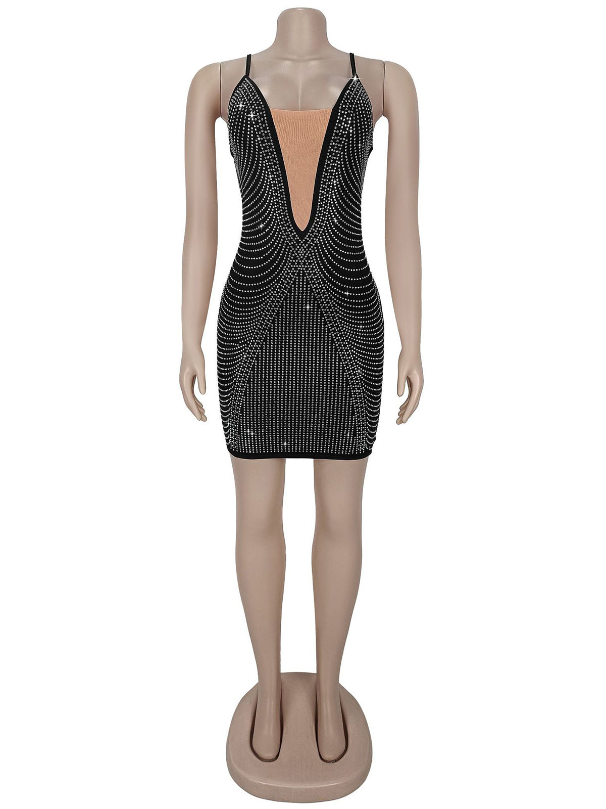Sexy Rhinestone Club Bodycon Mini Dress