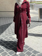 Elegant Single-Breasted Cardigan Lace-up Coat