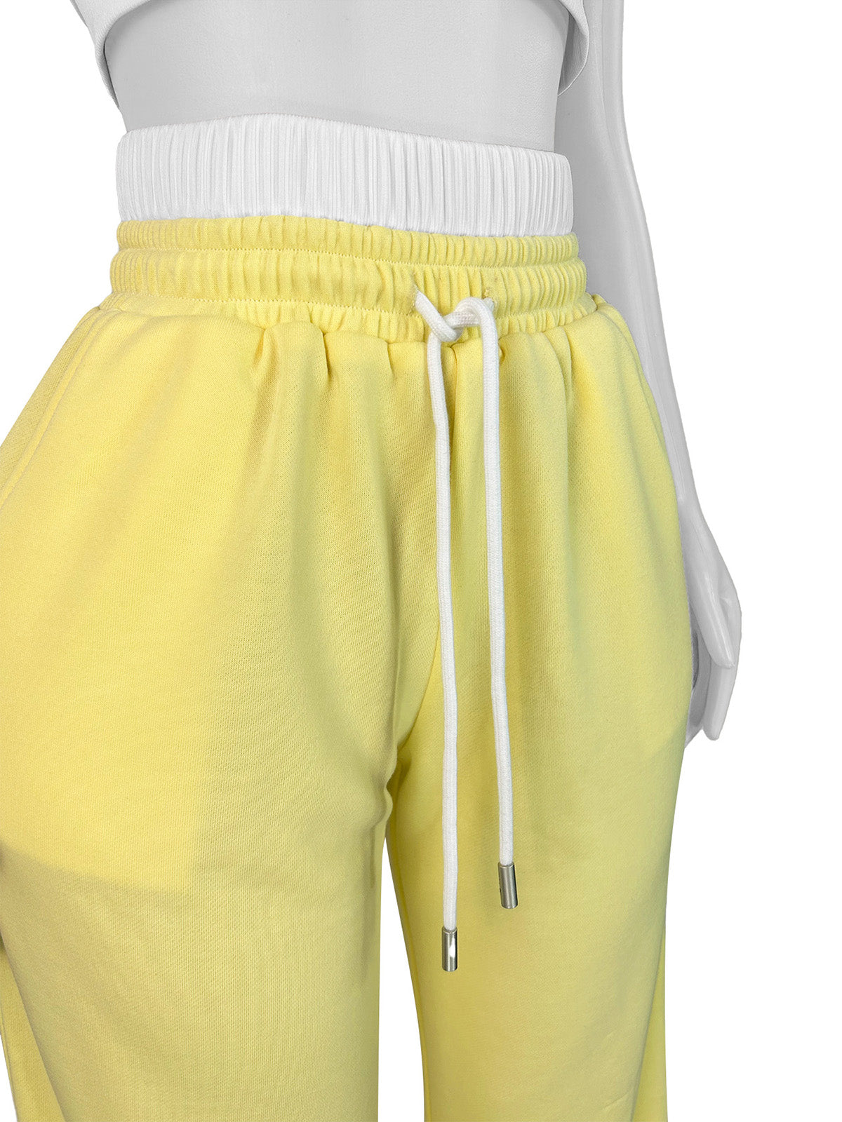 Casual Square Neck Cropped Vest Draw String Pants Set
