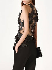 Fashion Solid Spliced Appliques Slimming Vests
