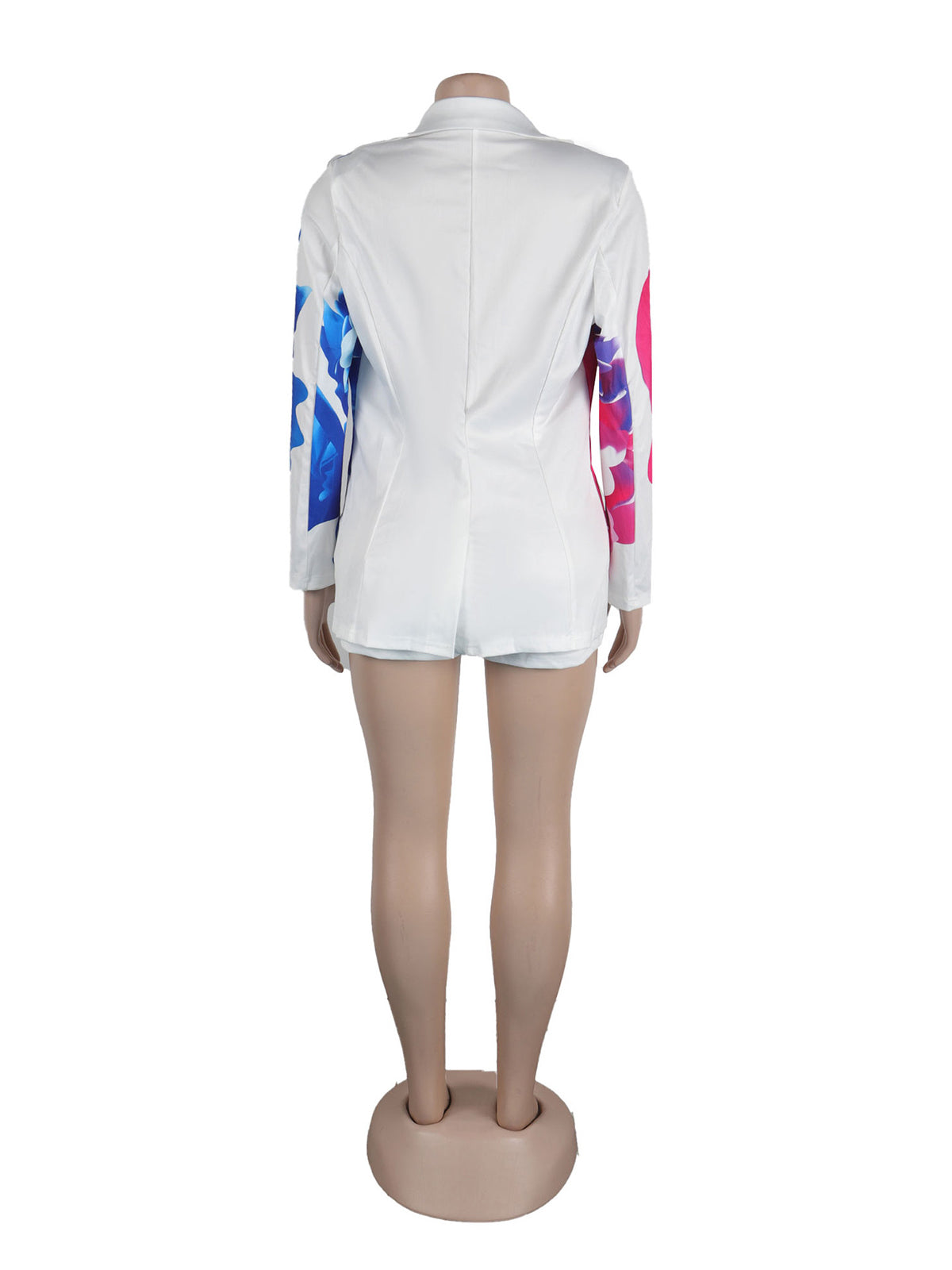 Fashion Print Blazer Jacket Shorts Casual Set