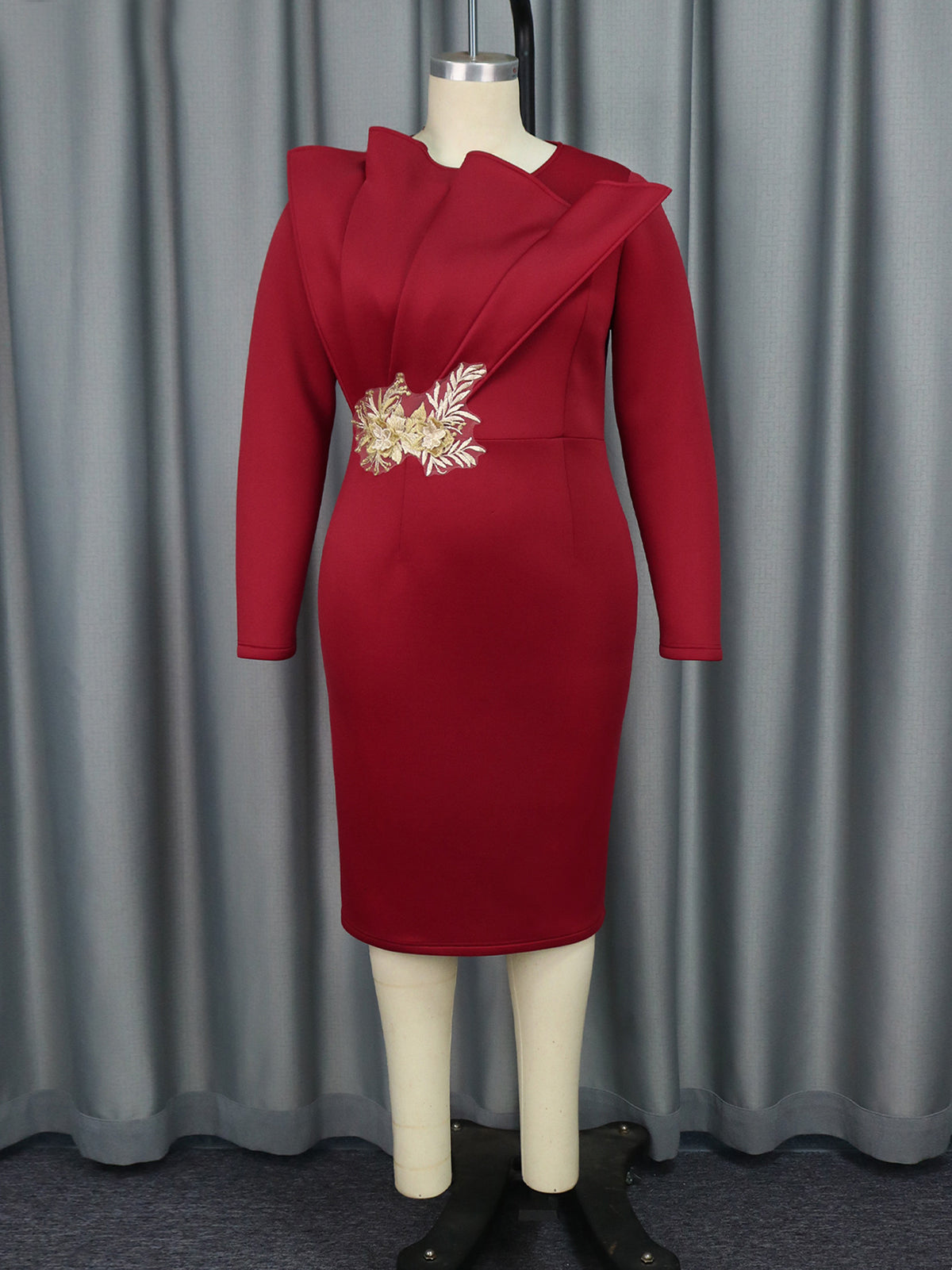 Fashion Party Embroidered Long Sleeve Slim Dress