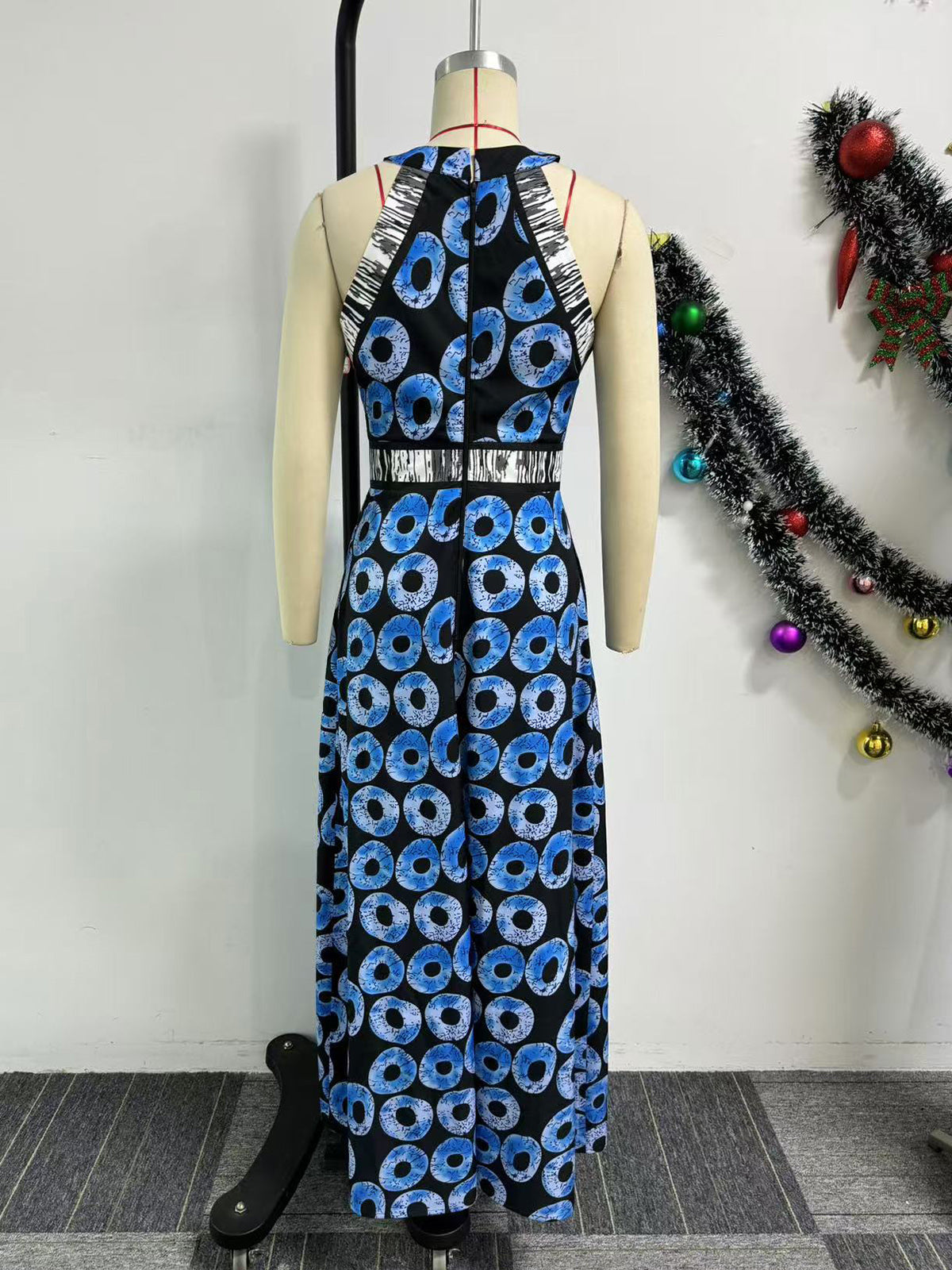 Casual Print Sleeveless O Neck Loose Vacation Maxi Dress