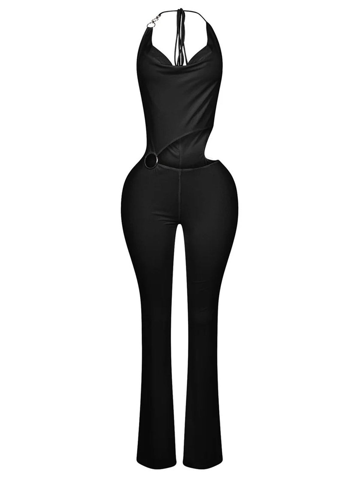 Sexy Hollow Out Halter Regular Jumpsuits