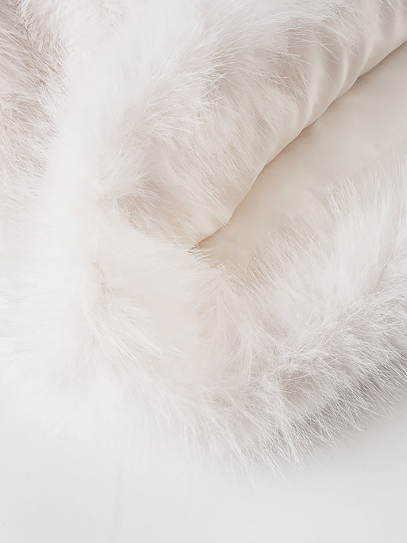 Sexy Off Shoulder Long Sleeve Fluffy Mini Dress