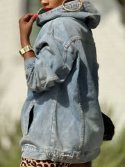 Fashion Loose Denim Pullover Hoodie