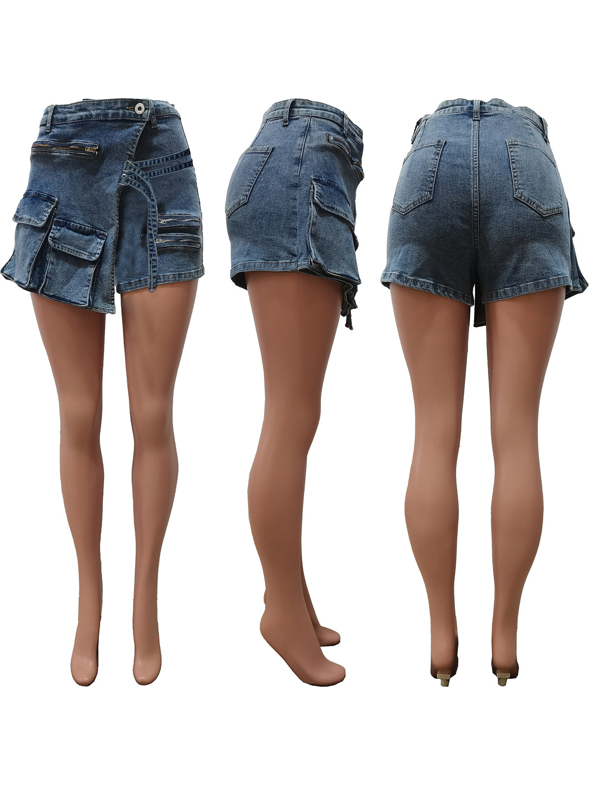 Fashion Multi-pocket Denim Shorts