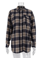 Vintage Classic Loose Plaid Shirts