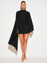 Bow Tie Long Sleeve Bodycon Mini Dress