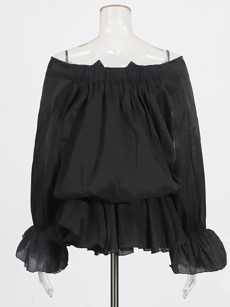Elegant Off Shoulder Lace-up Mini Dress