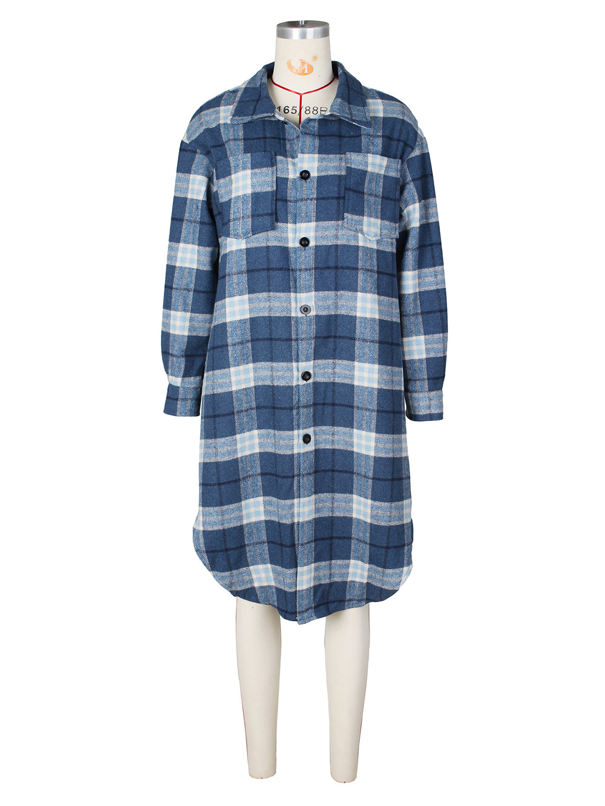 Plaid Flannel Shacket Maxi Length Shirt Coats