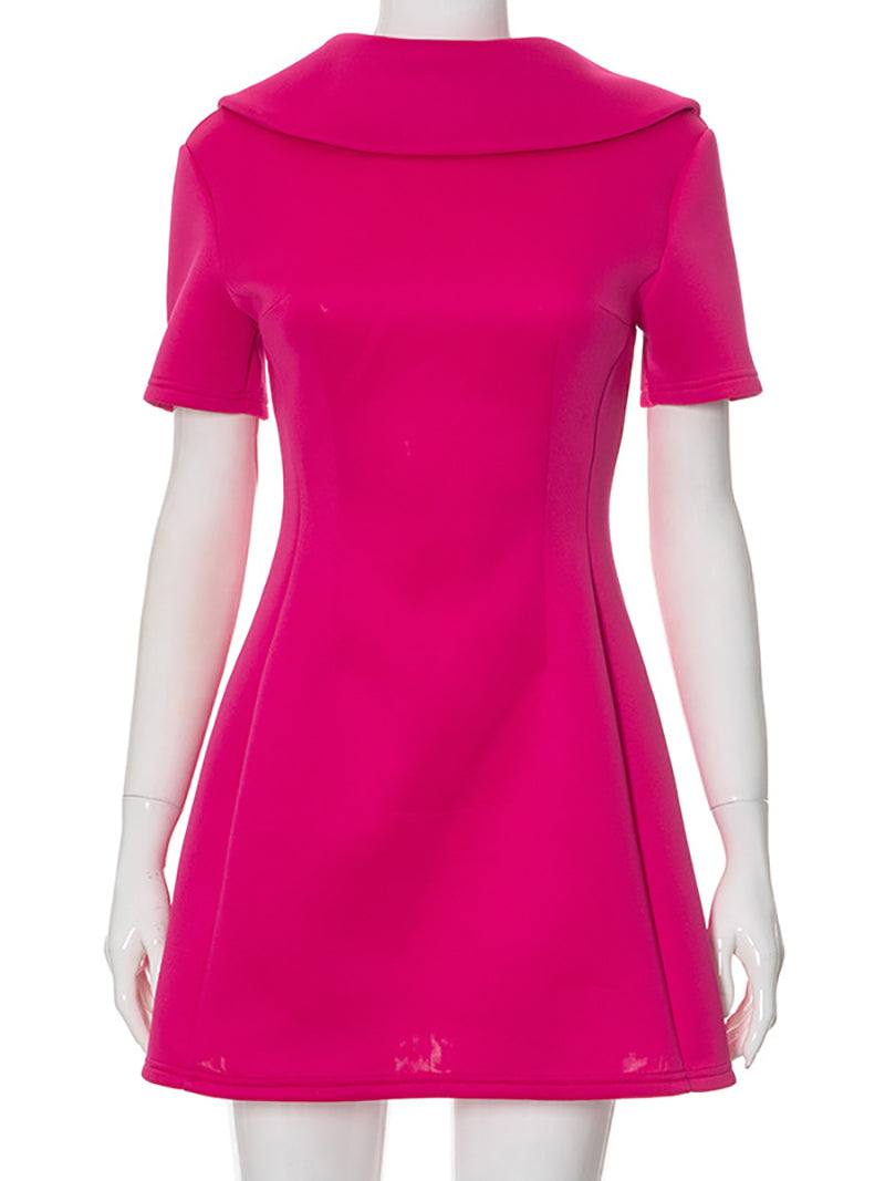 Barbie Pink Bowknot V Back Mini Dress