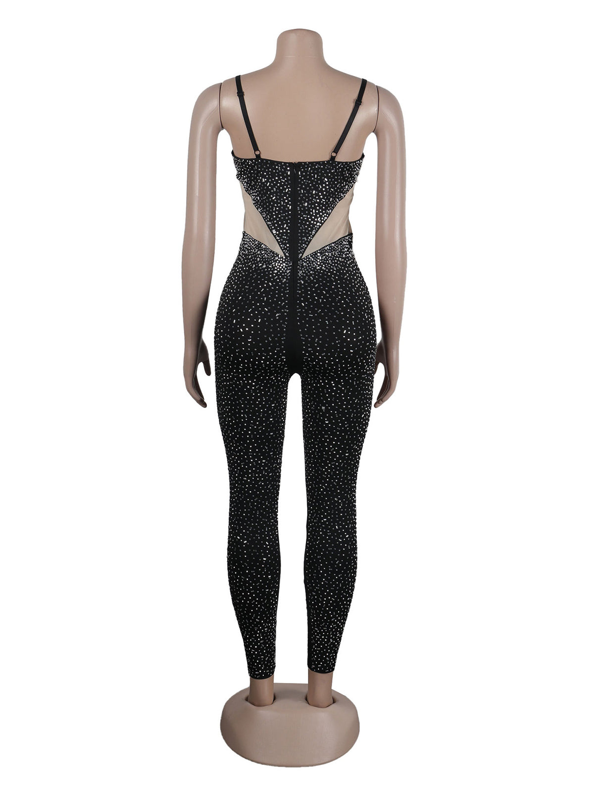 Rhinestone See through Club Jumpsuit