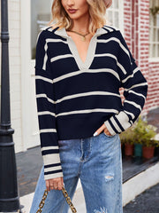 Fashion Stripe Loose Knit Sweater