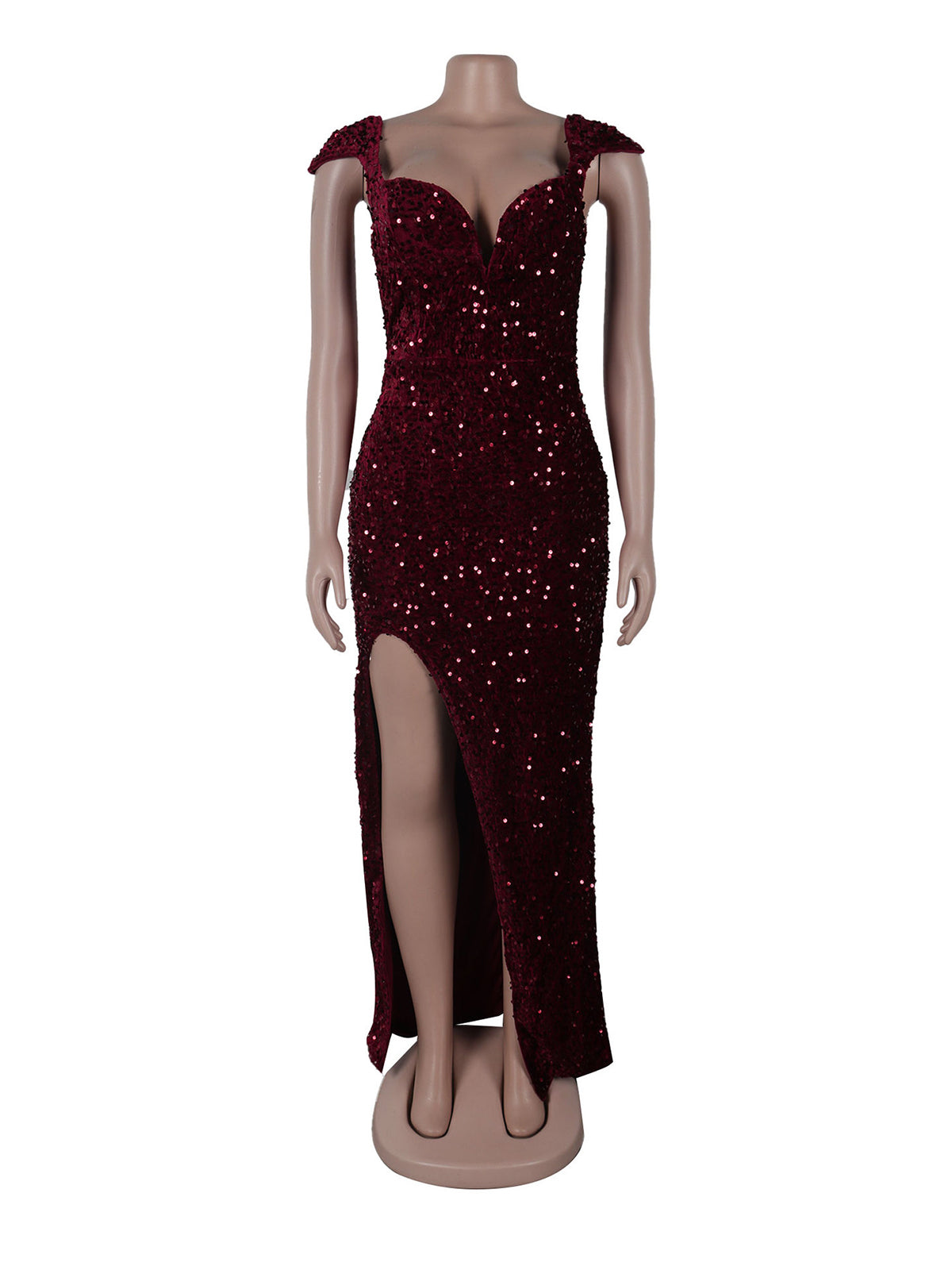 Sexy Sequins High Slit Bodycon Maxi Dress