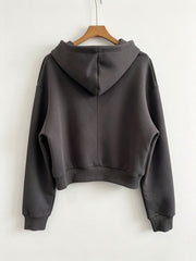 Convertible Zip Button Oversized Hoodie-boutique