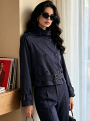 Women's Vintage Double-Breasted Trench Coat -boutique