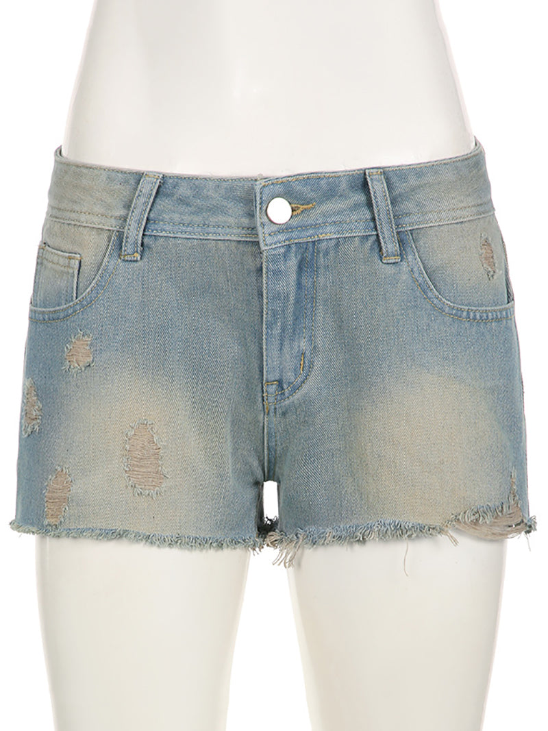 Fashion Low Waist Denim Short