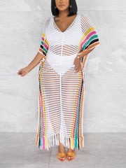 Crochet Knit Tassels Beach Dress