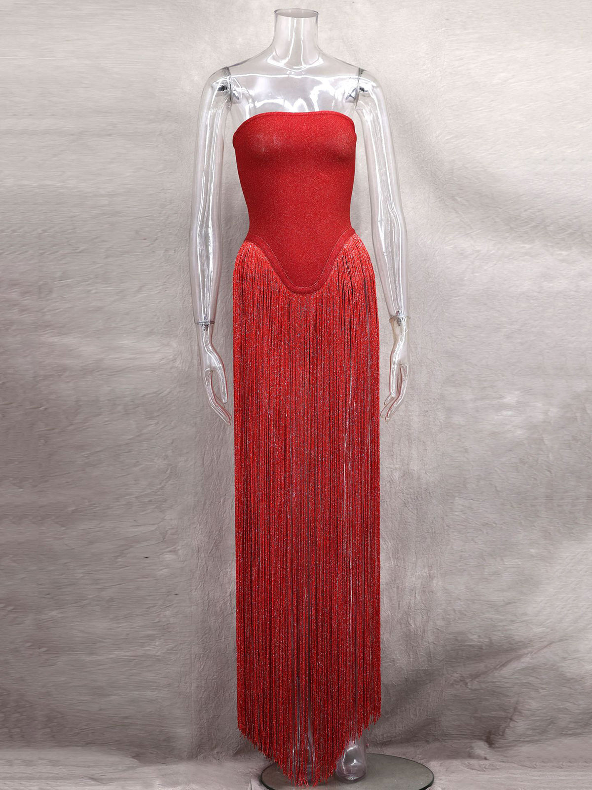 Sexy Club Party Strapless Fringe Dress