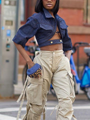 Fashion Cropped Denim Jacket Coat