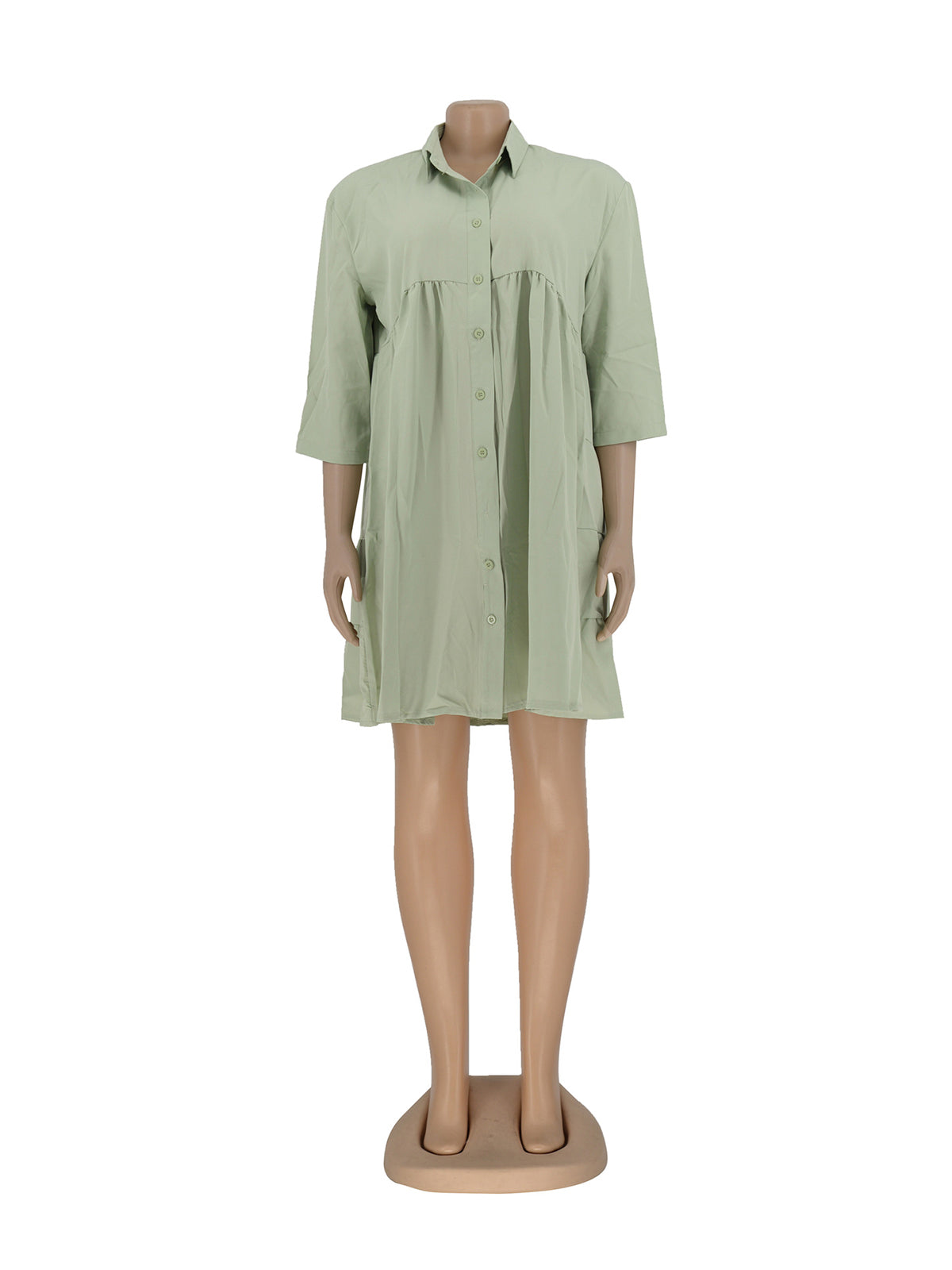 Casual Short Sleeve Loose Shirt Dress