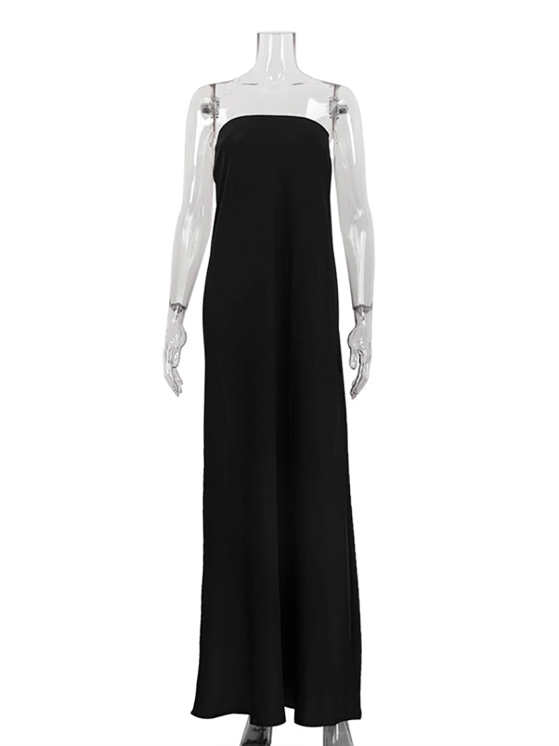 Fashion Strapless Sleeveless Loose Maxi Dress