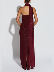 Sparkle Strapless Shawl Bodycon Maxi Dress