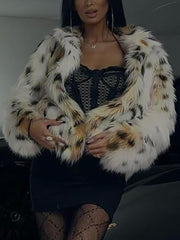 Fashion Leopard Faux Fur Coat