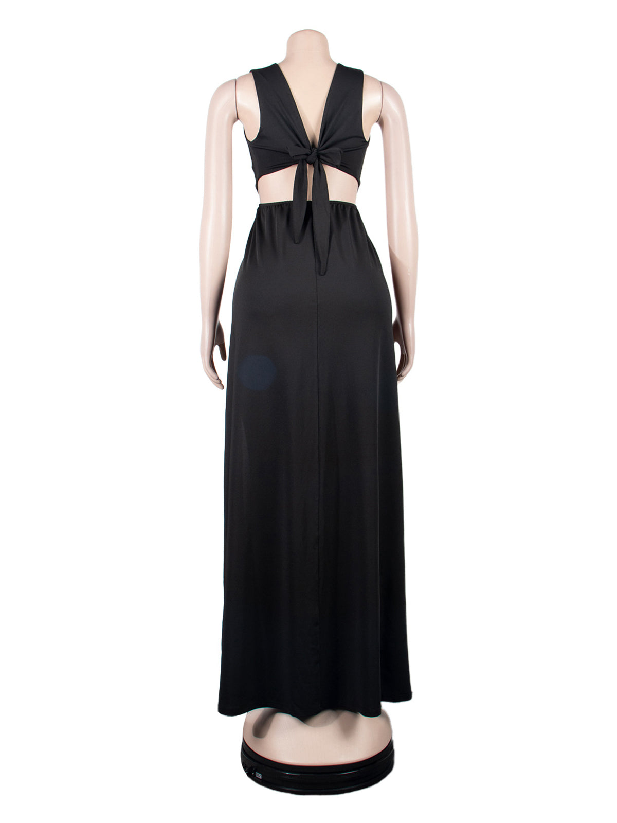 Sexy Deep V Bandage Sleeveless High Slit Maxi Dress