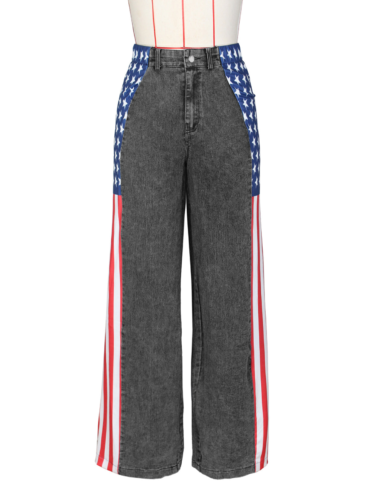 Newest American Flag Print Stretch Jeans