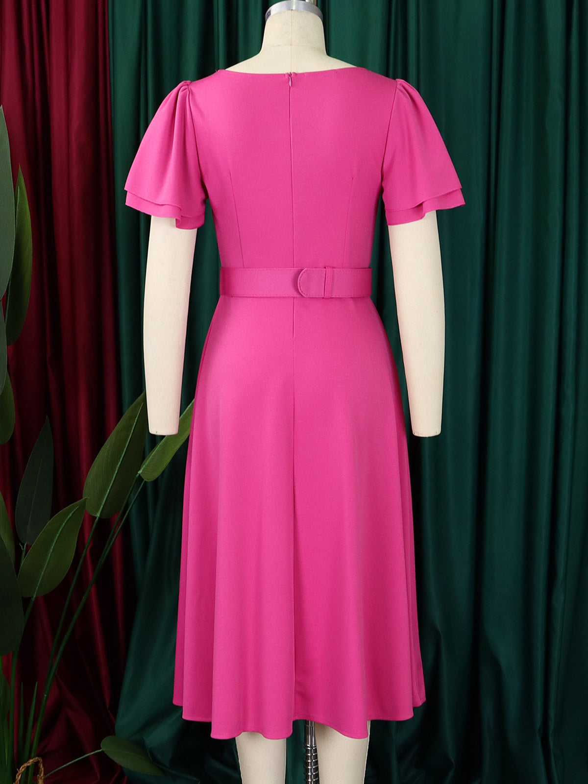 Bell Sleeve Square Neck High Waist Elegance Dress