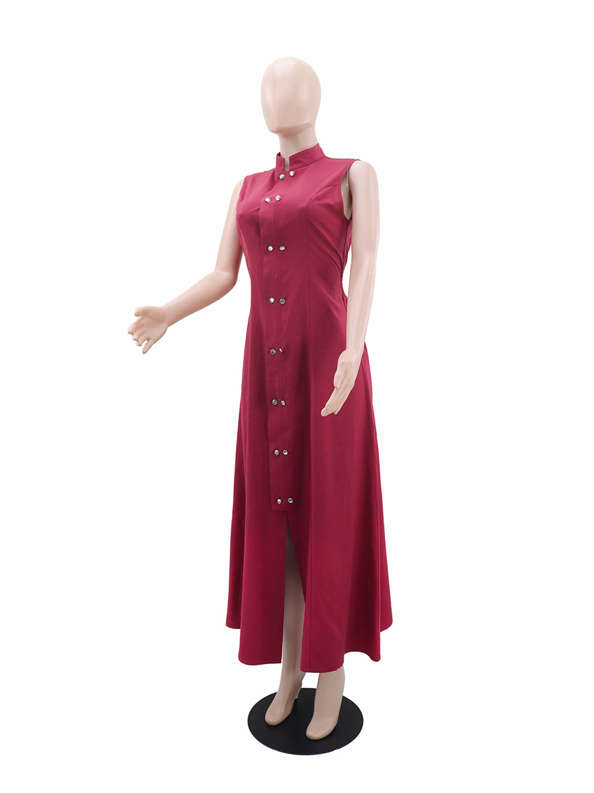 Casual Sleeveless Cinched Waist Slim Maxi Dress