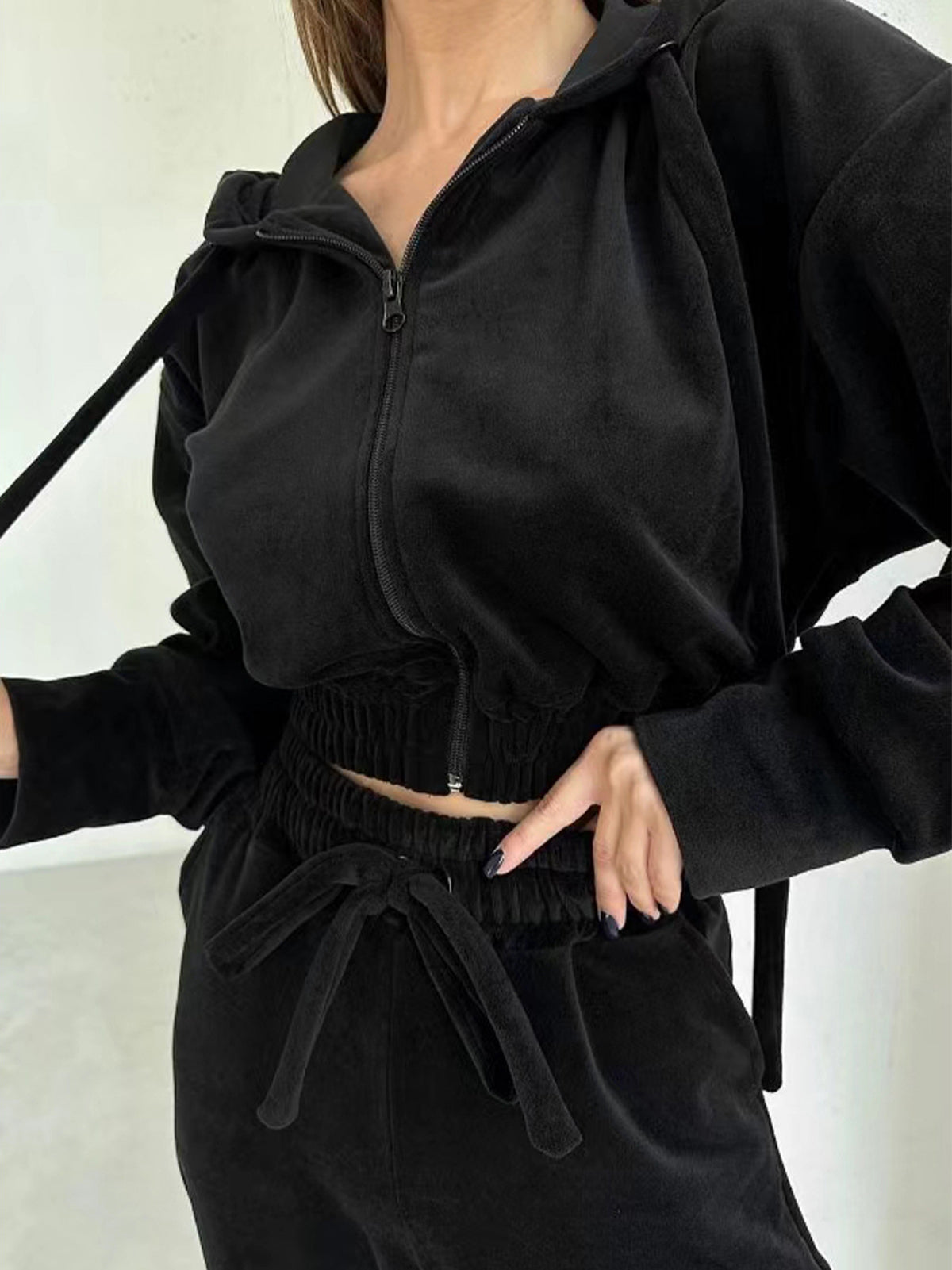 Casual Hooded Zipper Sports Two-Piece Set