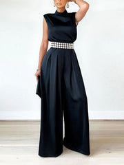 Fashion Sleeveless Wide Leg Jumpsuit