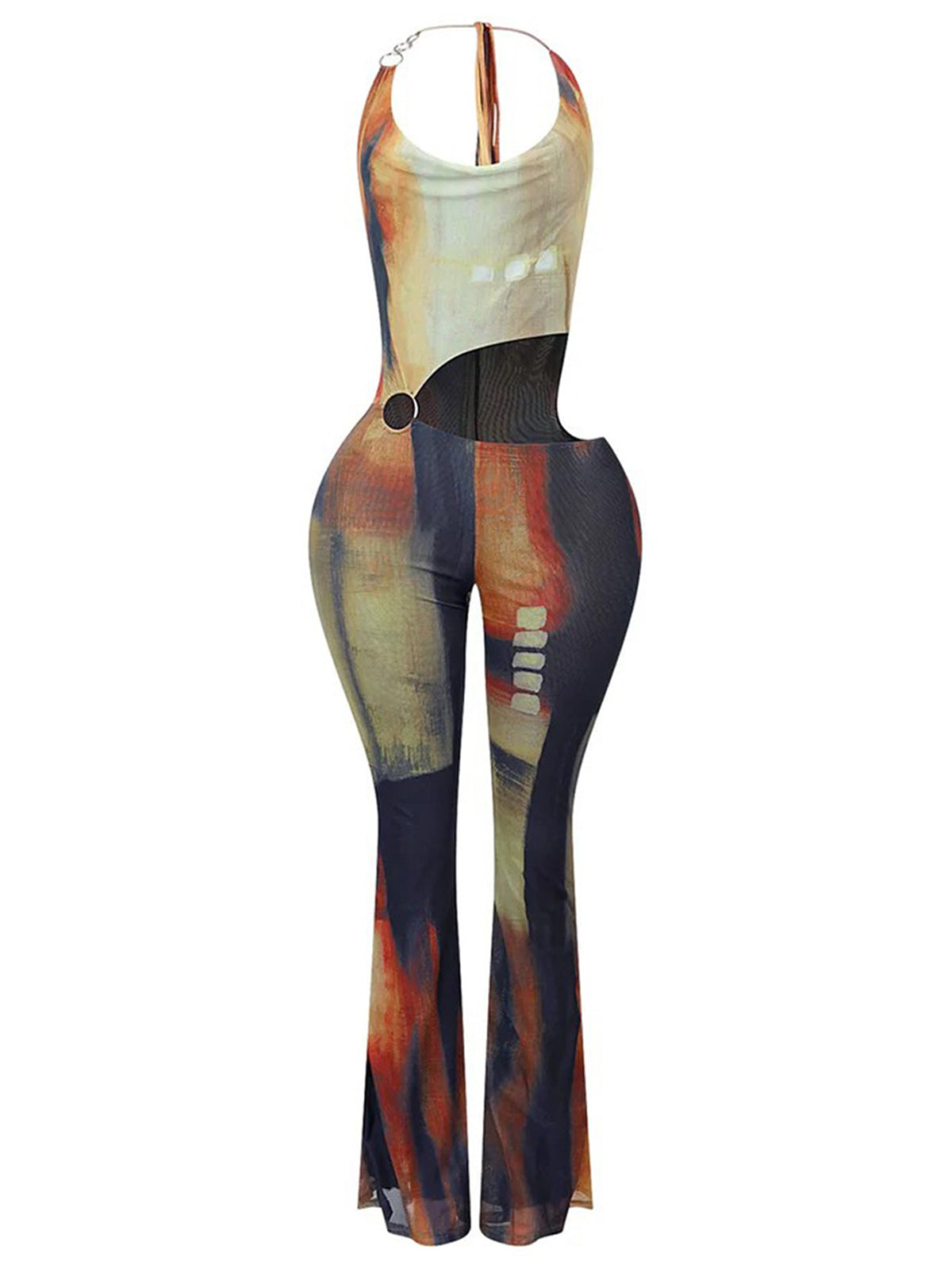 Sexy Hollow Out Halter Regular Jumpsuits