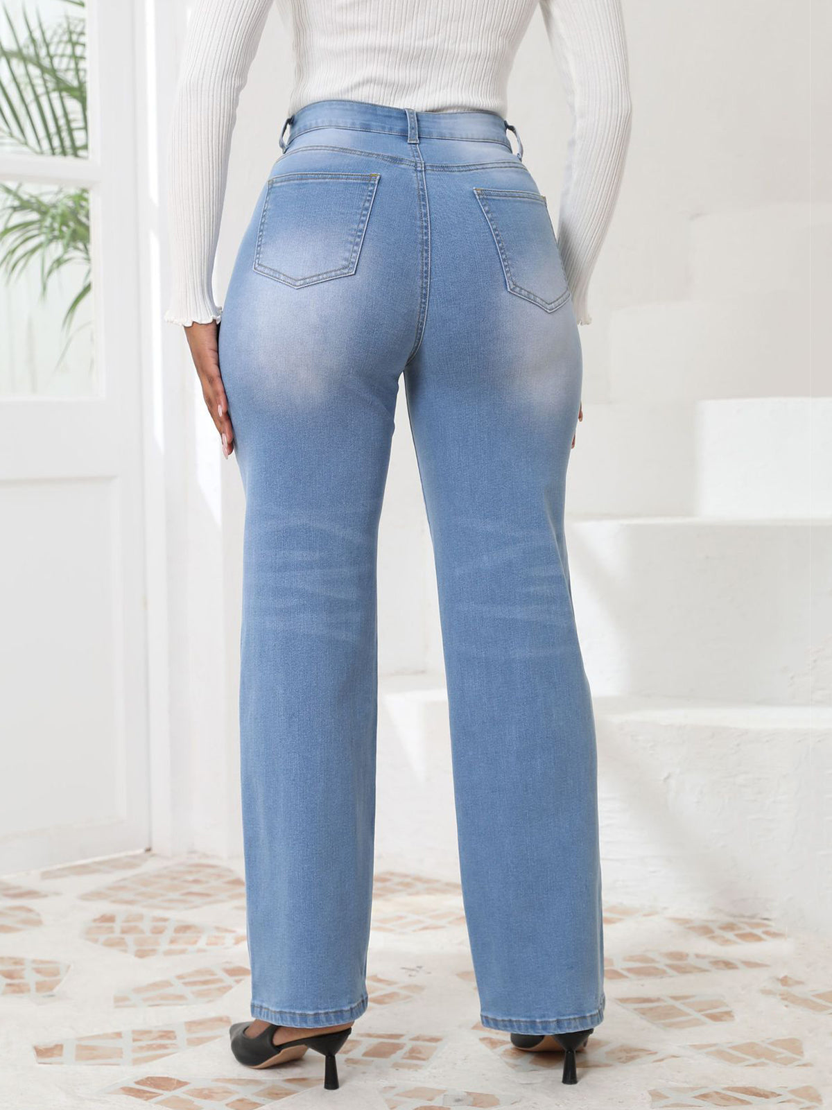 Vintage High Waist Straight Leg Jeans